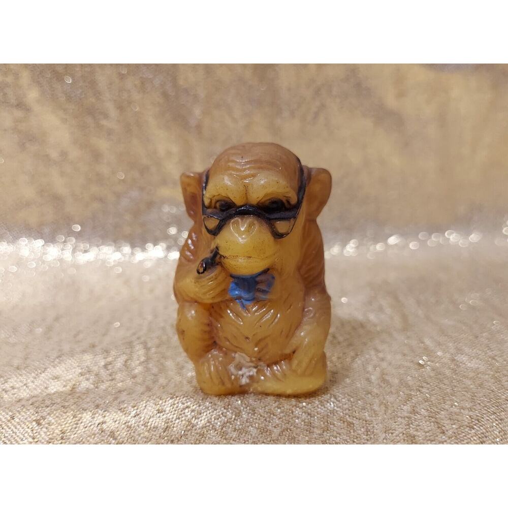 Vintage Plastic Monkey Pepper Shaker Replacement Smoking Pipe Brown Chimpanzee